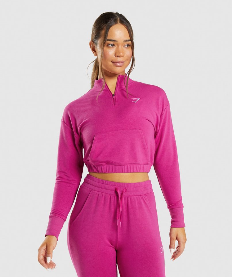 Bluzy Gymshark Treningowe Pippa Damskie Różowe | PL 825JSO